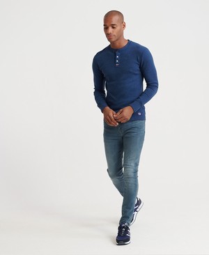 Superdry Travis Skinny Férfi Farmer Kék | DHFUX2679